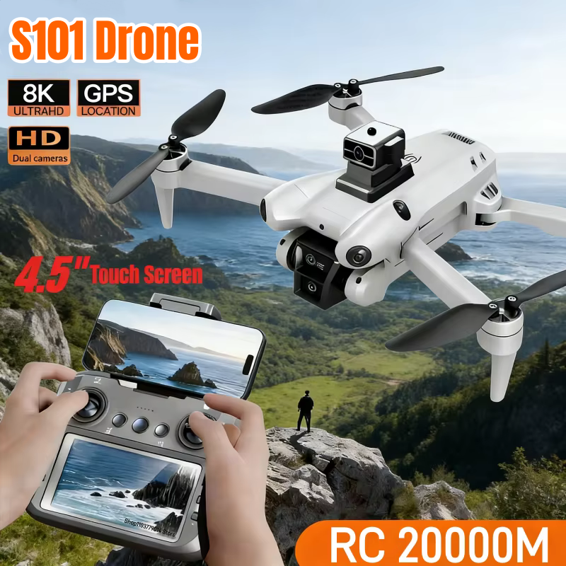 Drone Camera Wide Angle - New S101 Drone 8K Dual Camera