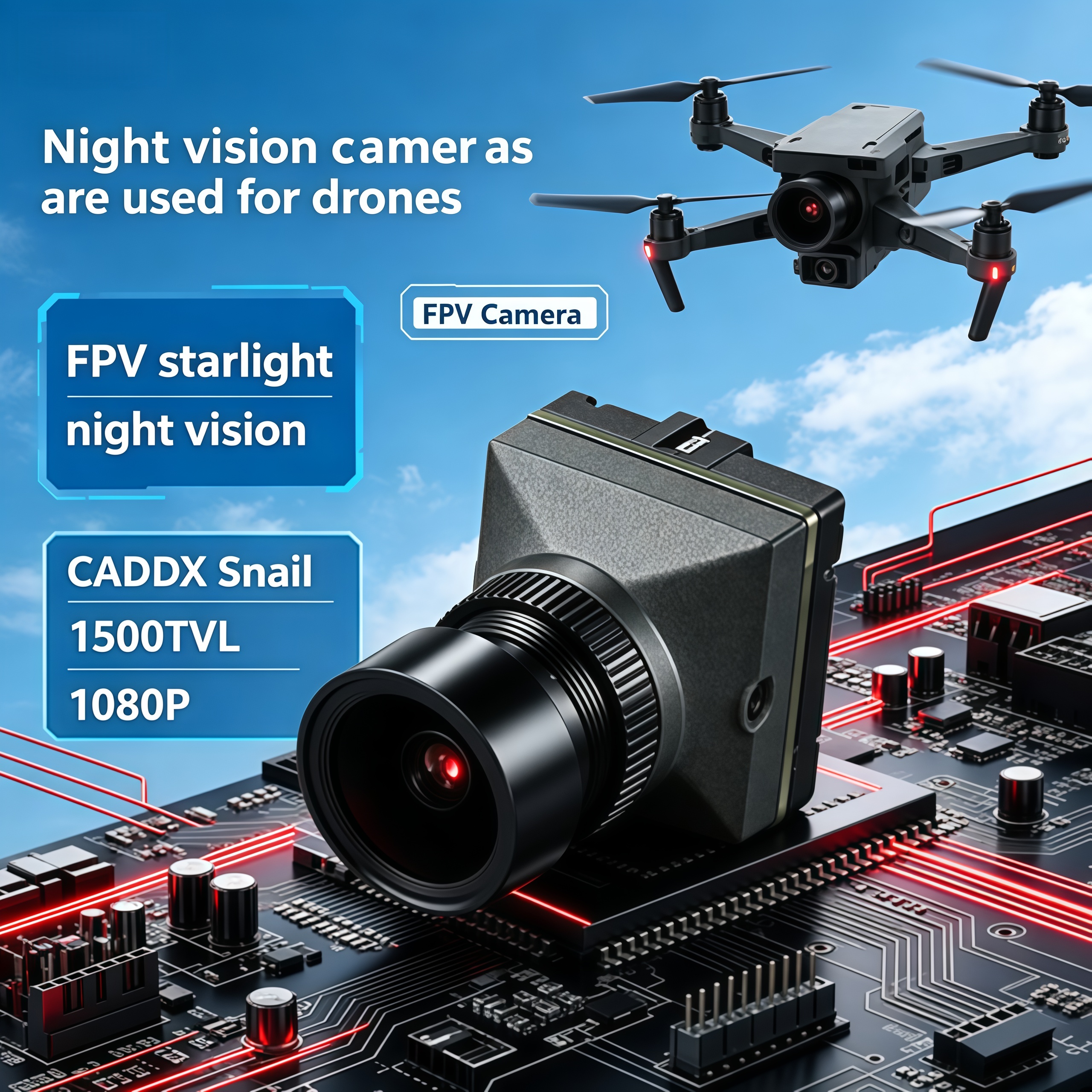 Drone Camera Hd - 1500TVL HD CADDX Snail FPV Camera