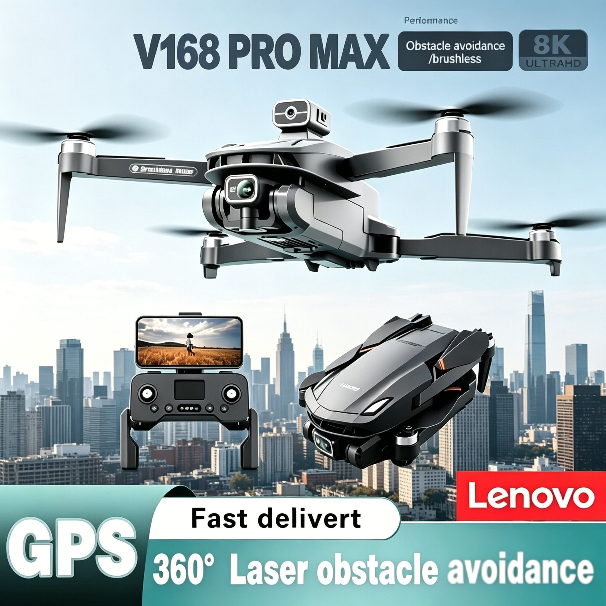 Lenovo V168 Drone 4K Professin - Drone Camera Wide Angle recensione e prezzo